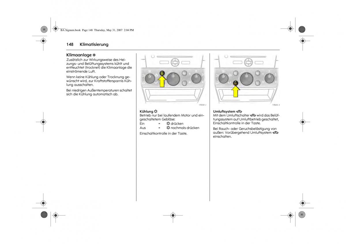 Opel Signum C Vauxhall Handbuch / page 152