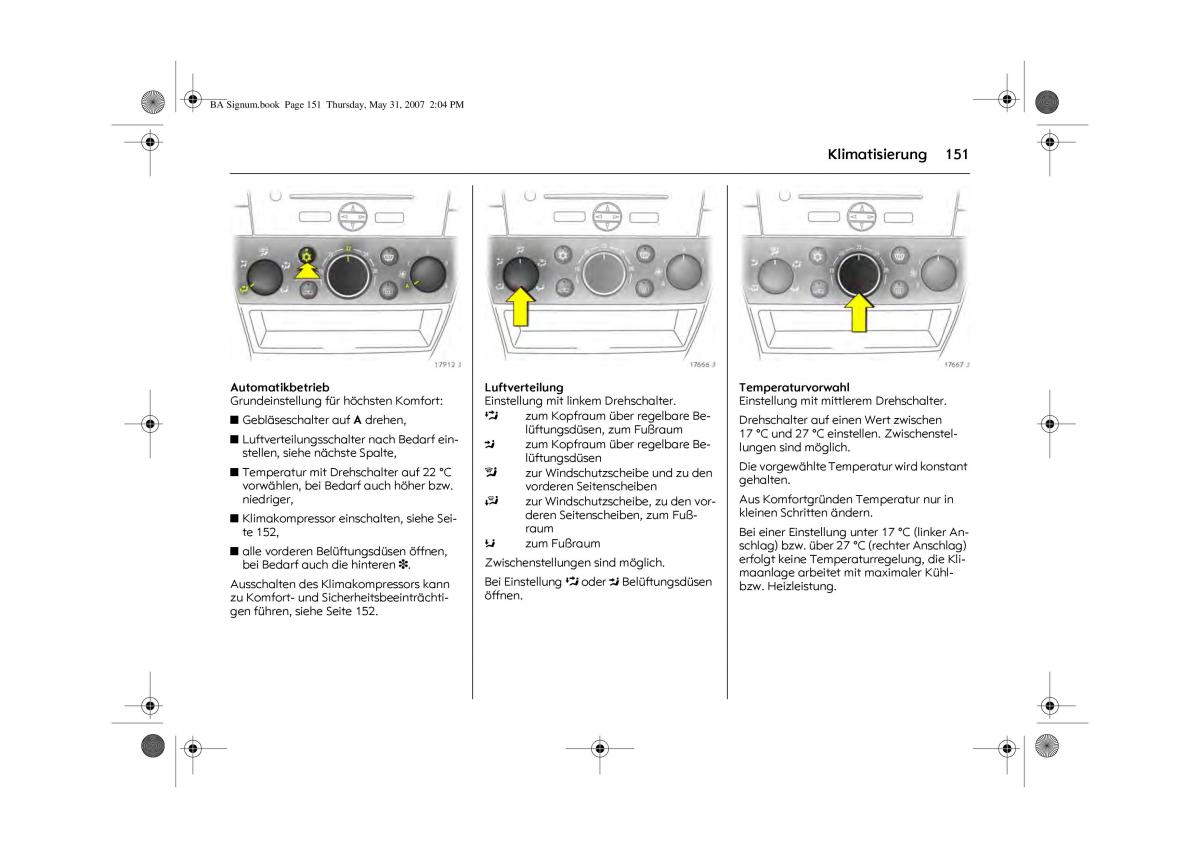 Opel Signum C Vauxhall Handbuch / page 155