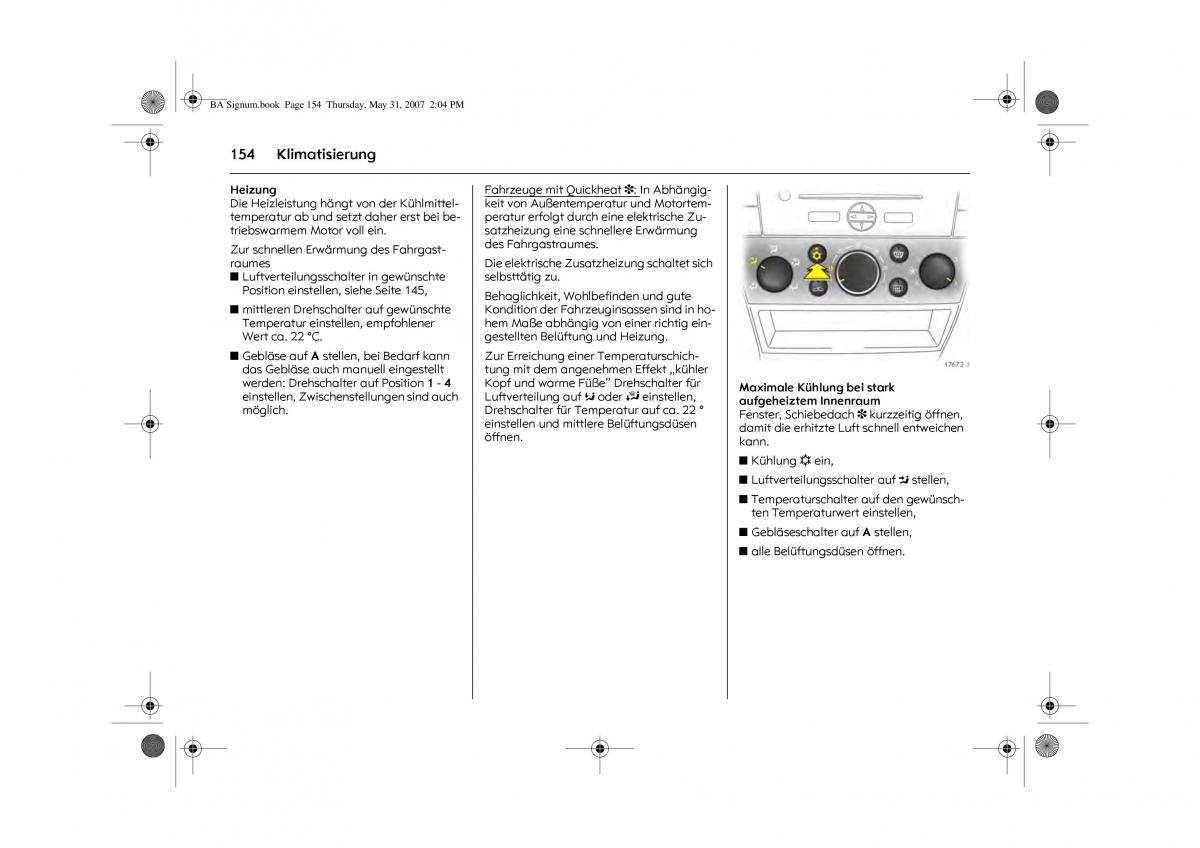 Opel Signum C Vauxhall Handbuch / page 158