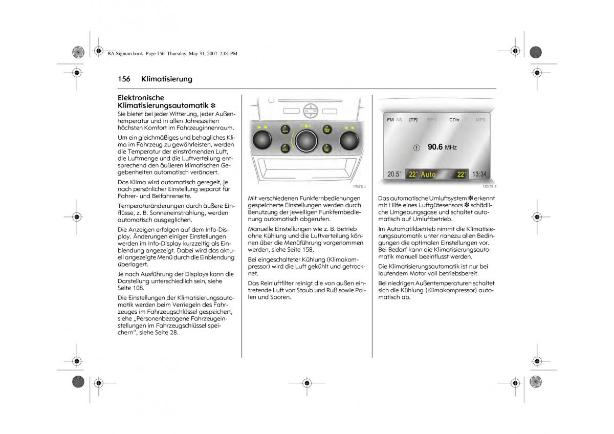 Opel Signum C Vauxhall Handbuch / page 160