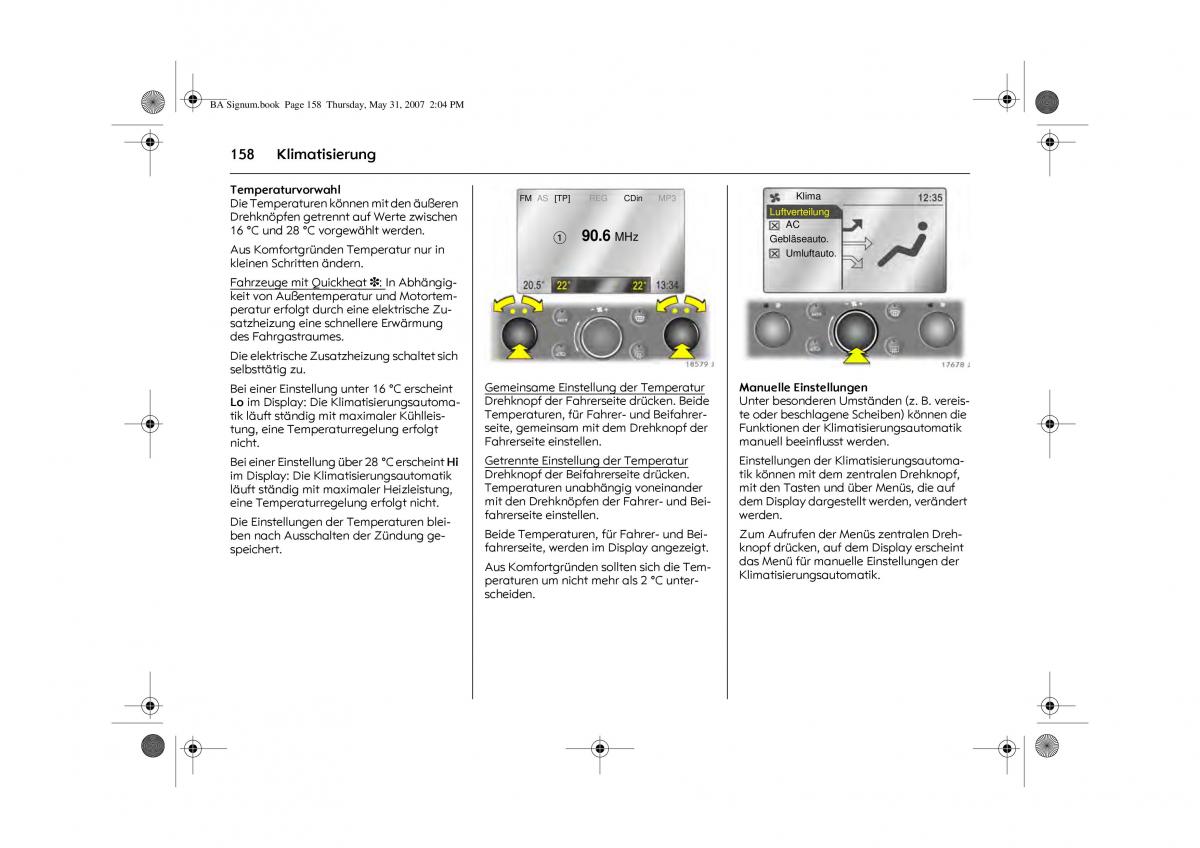 Opel Signum C Vauxhall Handbuch / page 162