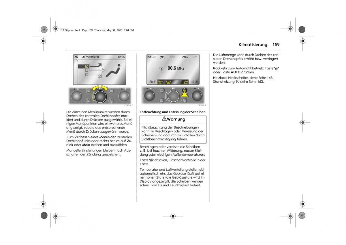 Opel Signum C Vauxhall Handbuch / page 163