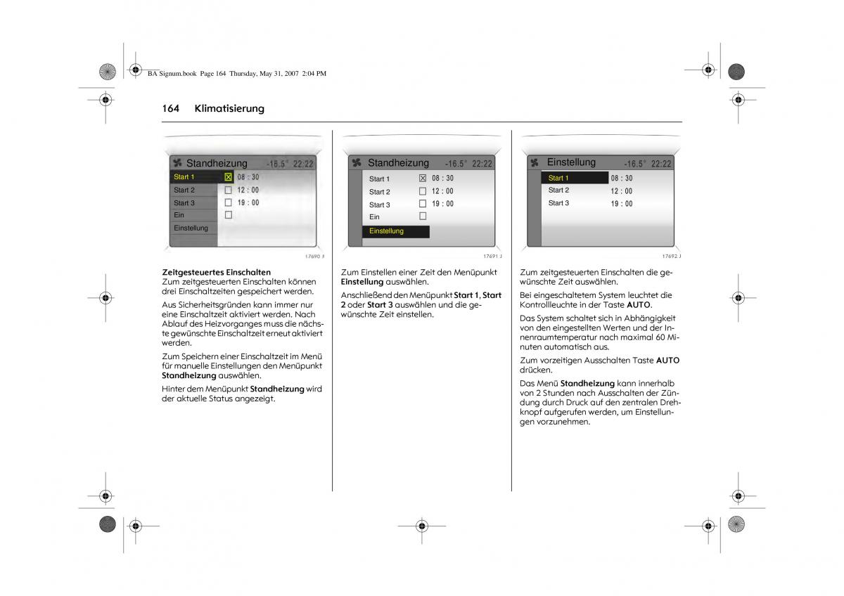 Opel Signum C Vauxhall Handbuch / page 168