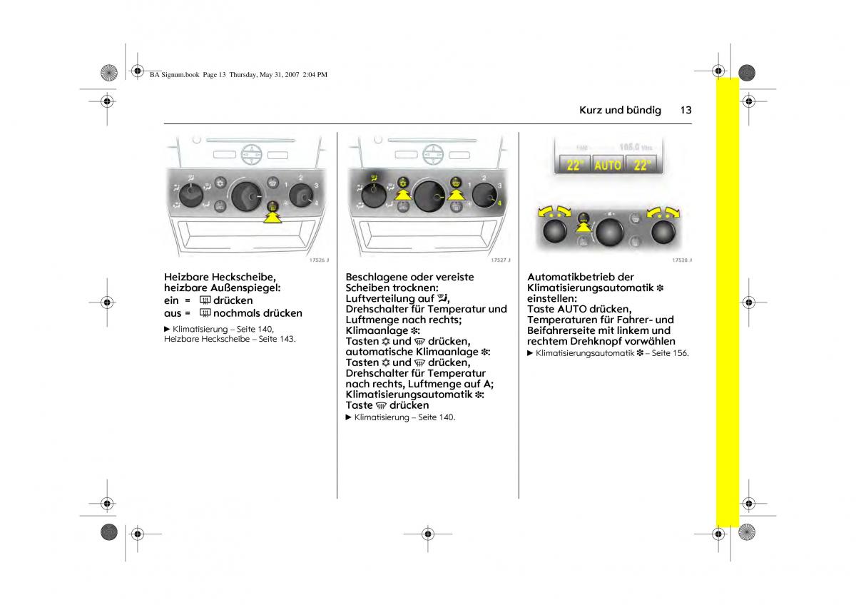 Opel Signum C Vauxhall Handbuch / page 17