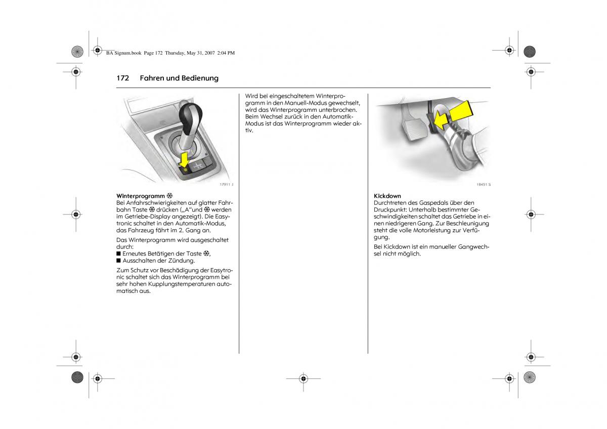 Opel Signum C Vauxhall Handbuch / page 176