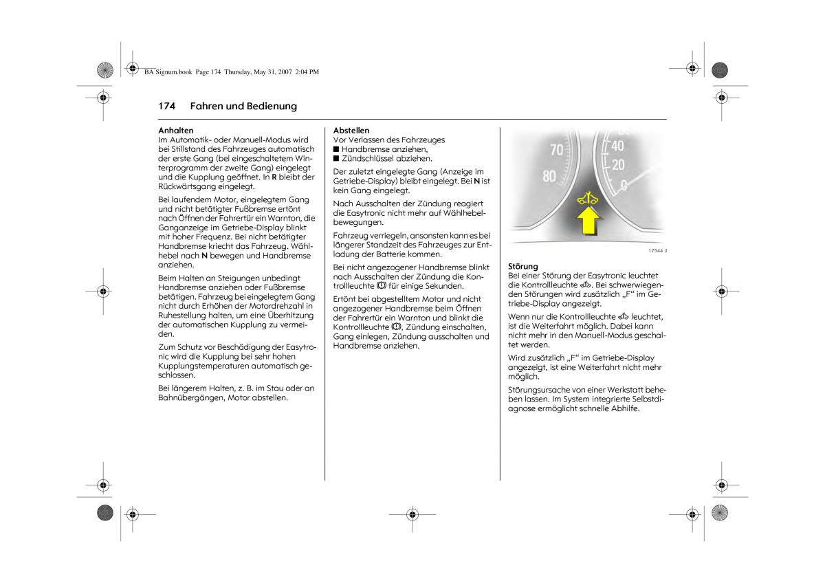 Opel Signum C Vauxhall Handbuch / page 178