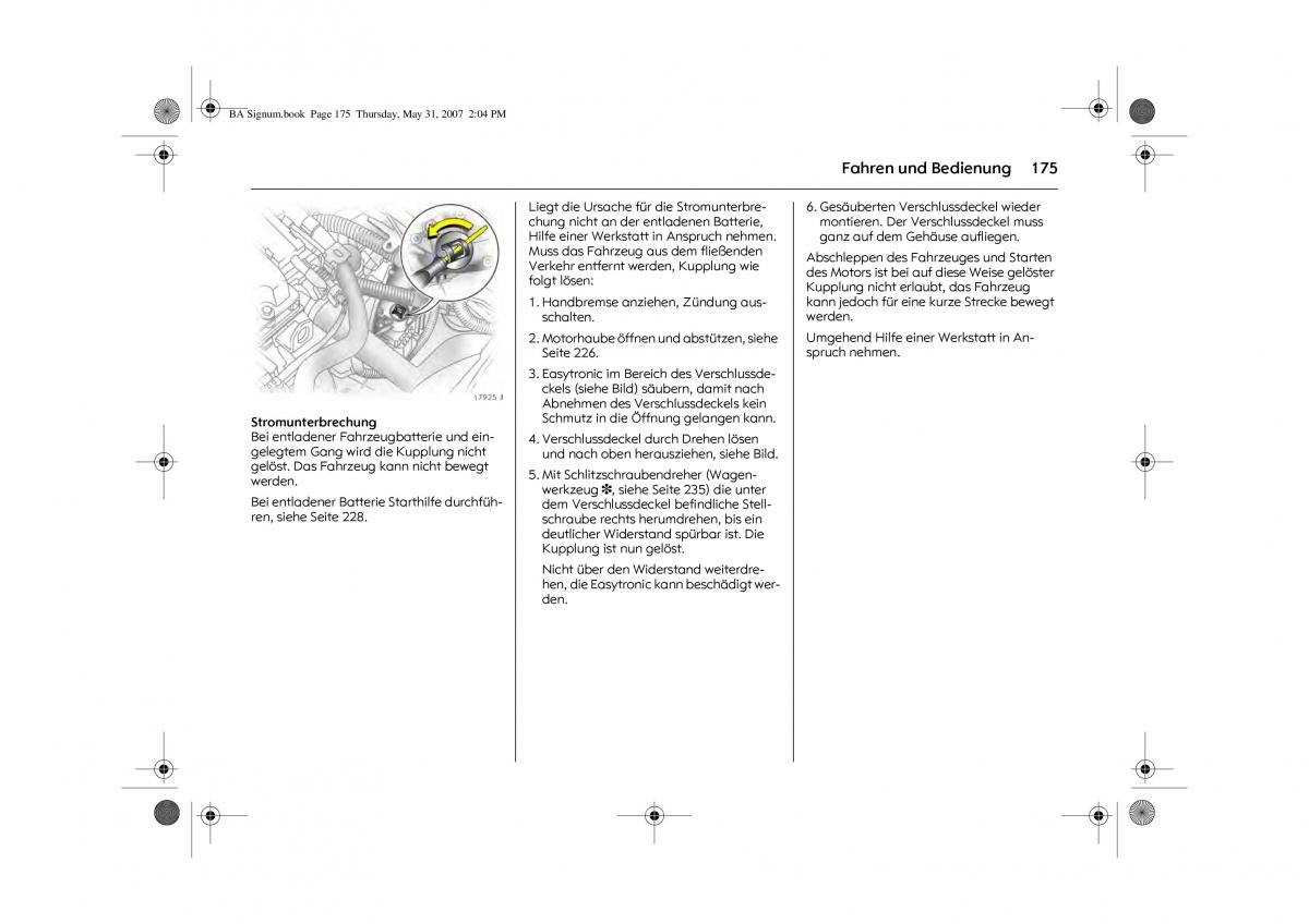 Opel Signum C Vauxhall Handbuch / page 179