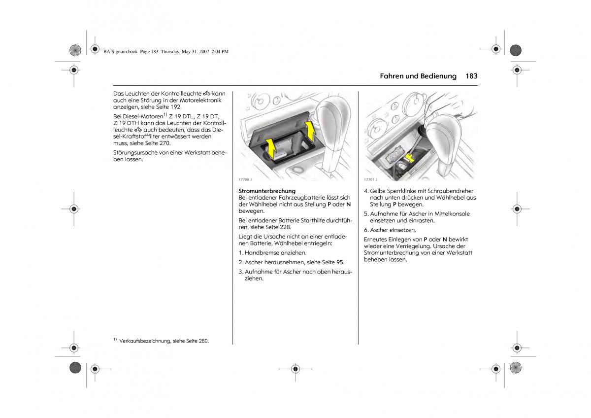 Opel Signum C Vauxhall Handbuch / page 187