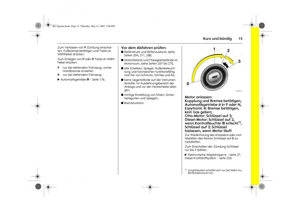 Opel Signum C Vauxhall Handbuch / page 19