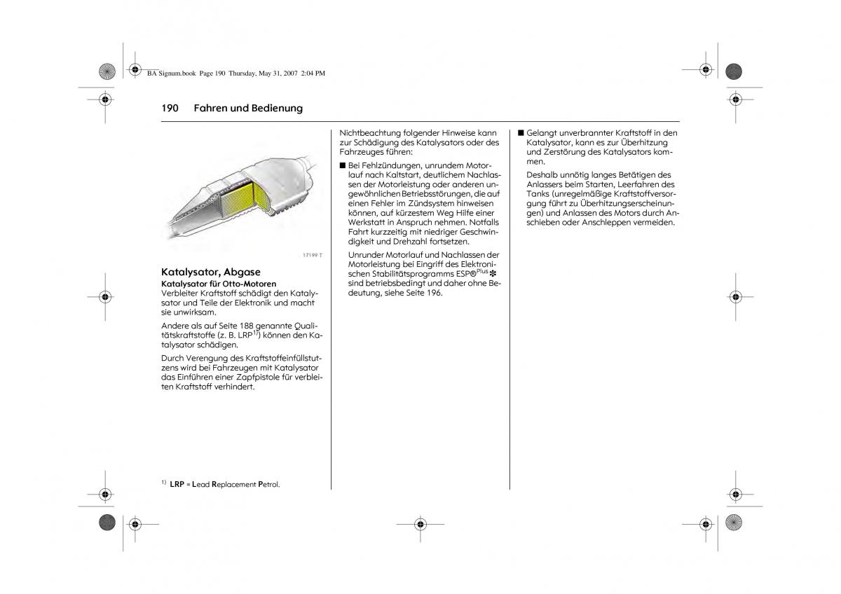 Opel Signum C Vauxhall Handbuch / page 194