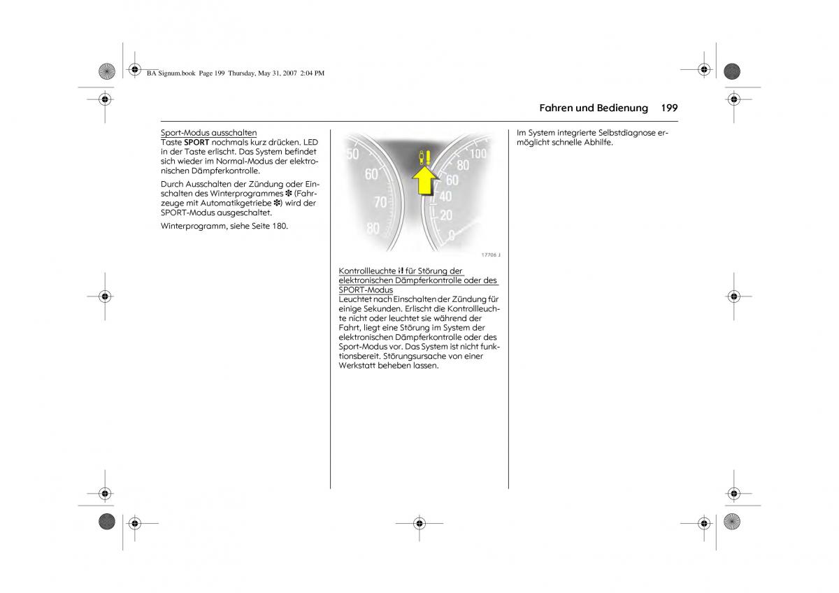 Opel Signum C Vauxhall Handbuch / page 203