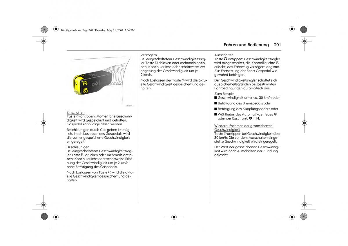 Opel Signum C Vauxhall Handbuch / page 205