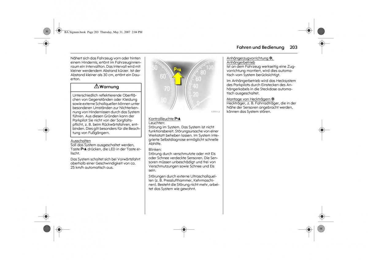 Opel Signum C Vauxhall Handbuch / page 207