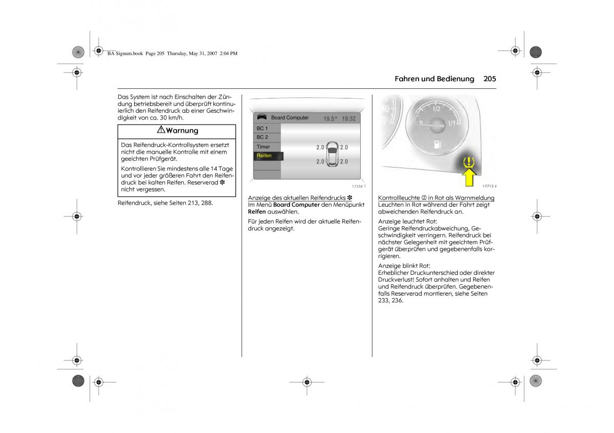 Opel Signum C Vauxhall Handbuch / page 209