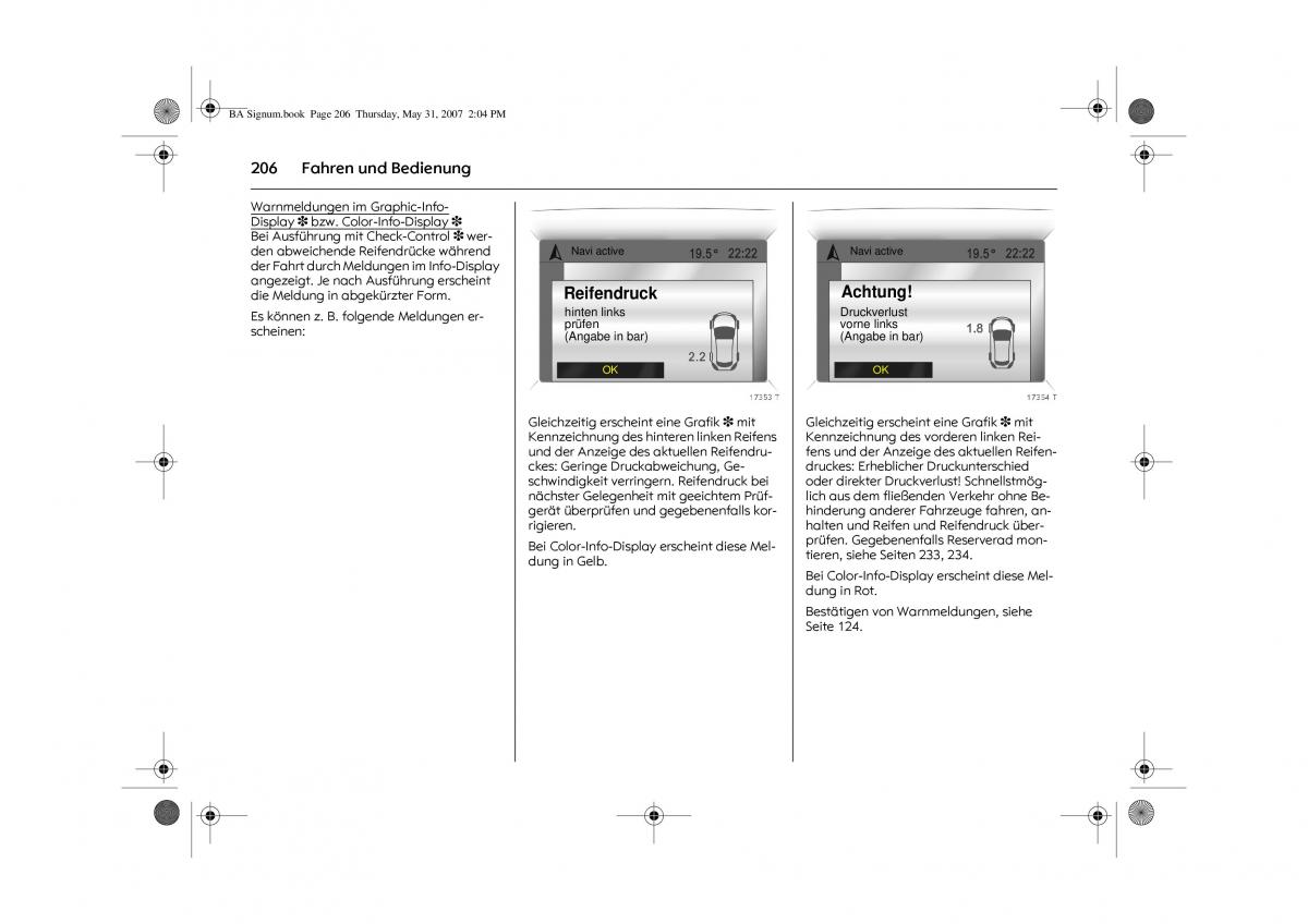 Opel Signum C Vauxhall Handbuch / page 210