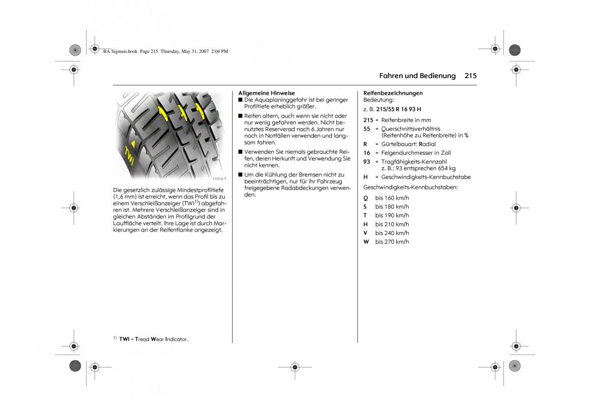 Opel Signum C Vauxhall Handbuch / page 219