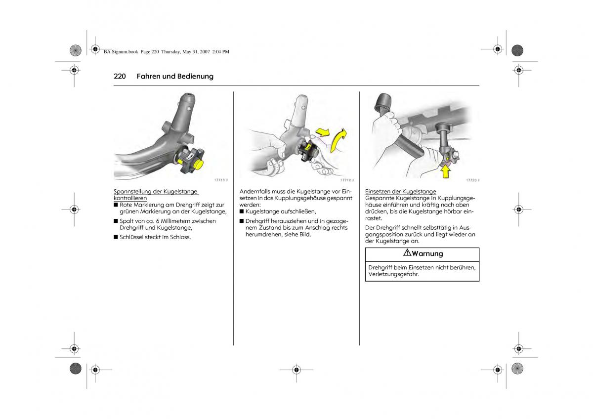 Opel Signum C Vauxhall Handbuch / page 224