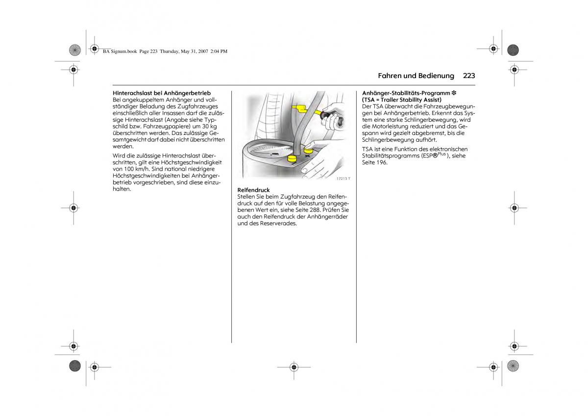 Opel Signum C Vauxhall Handbuch / page 227