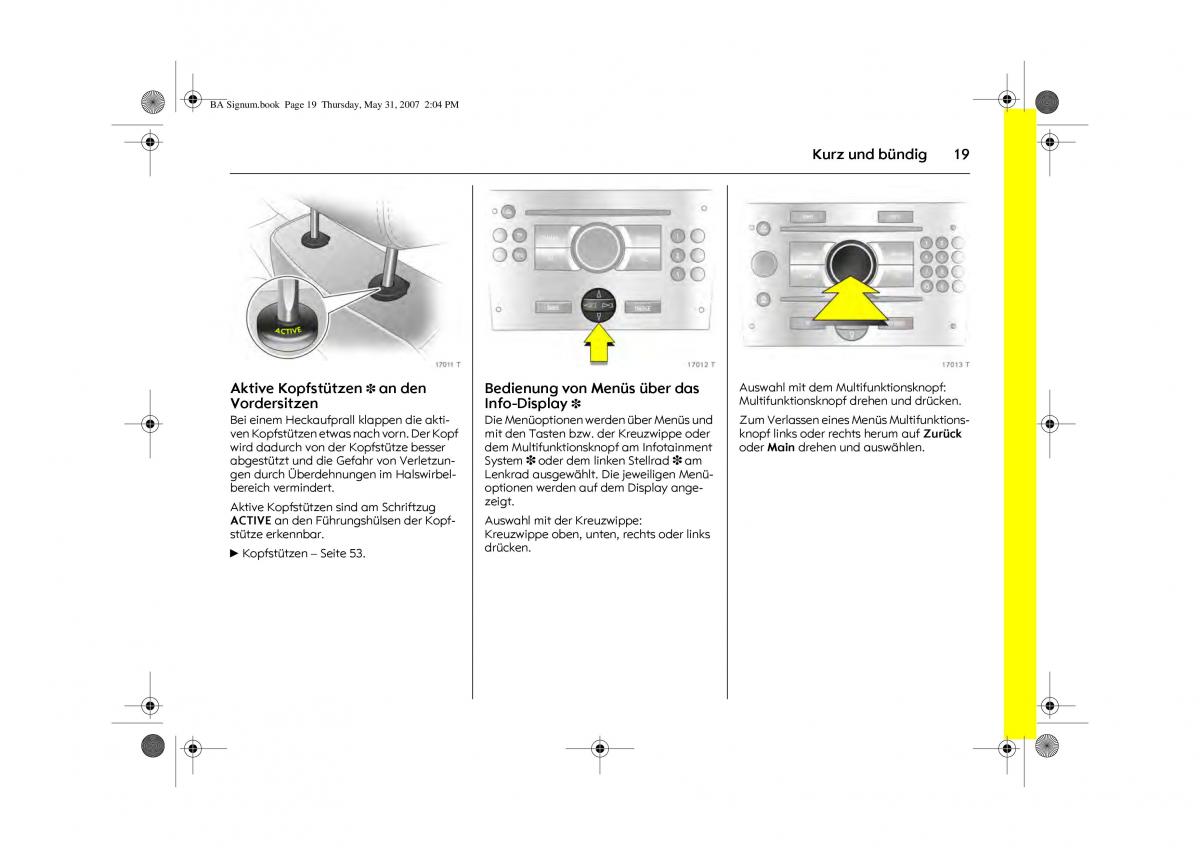 Opel Signum C Vauxhall Handbuch / page 23