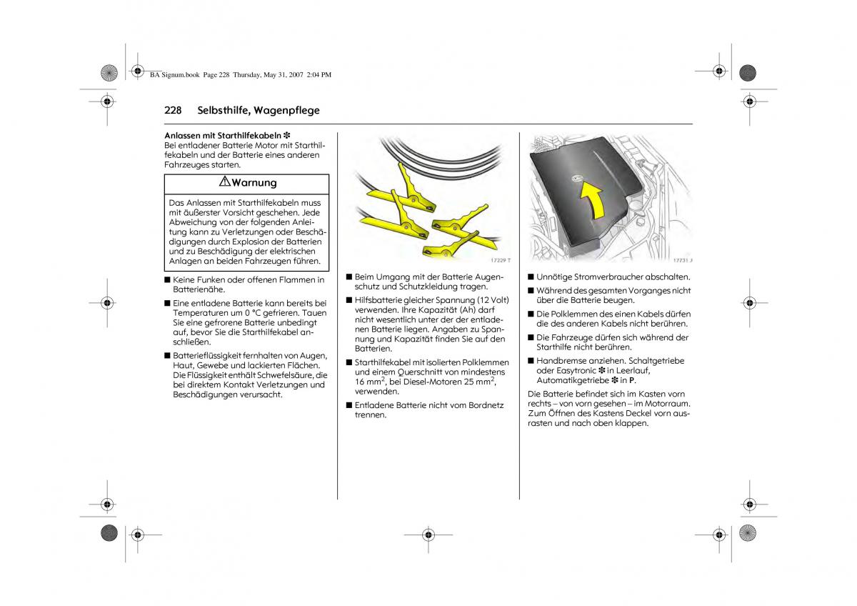 Opel Signum C Vauxhall Handbuch / page 232