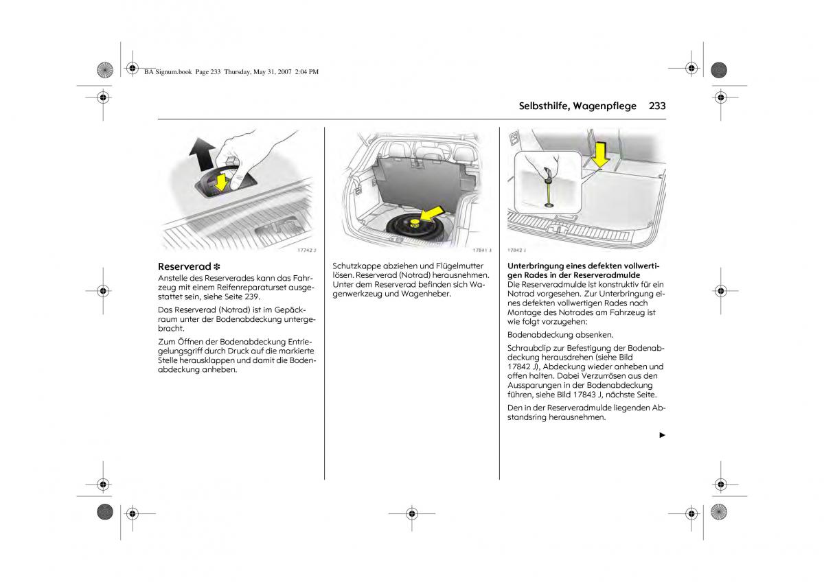 Opel Signum C Vauxhall Handbuch / page 237