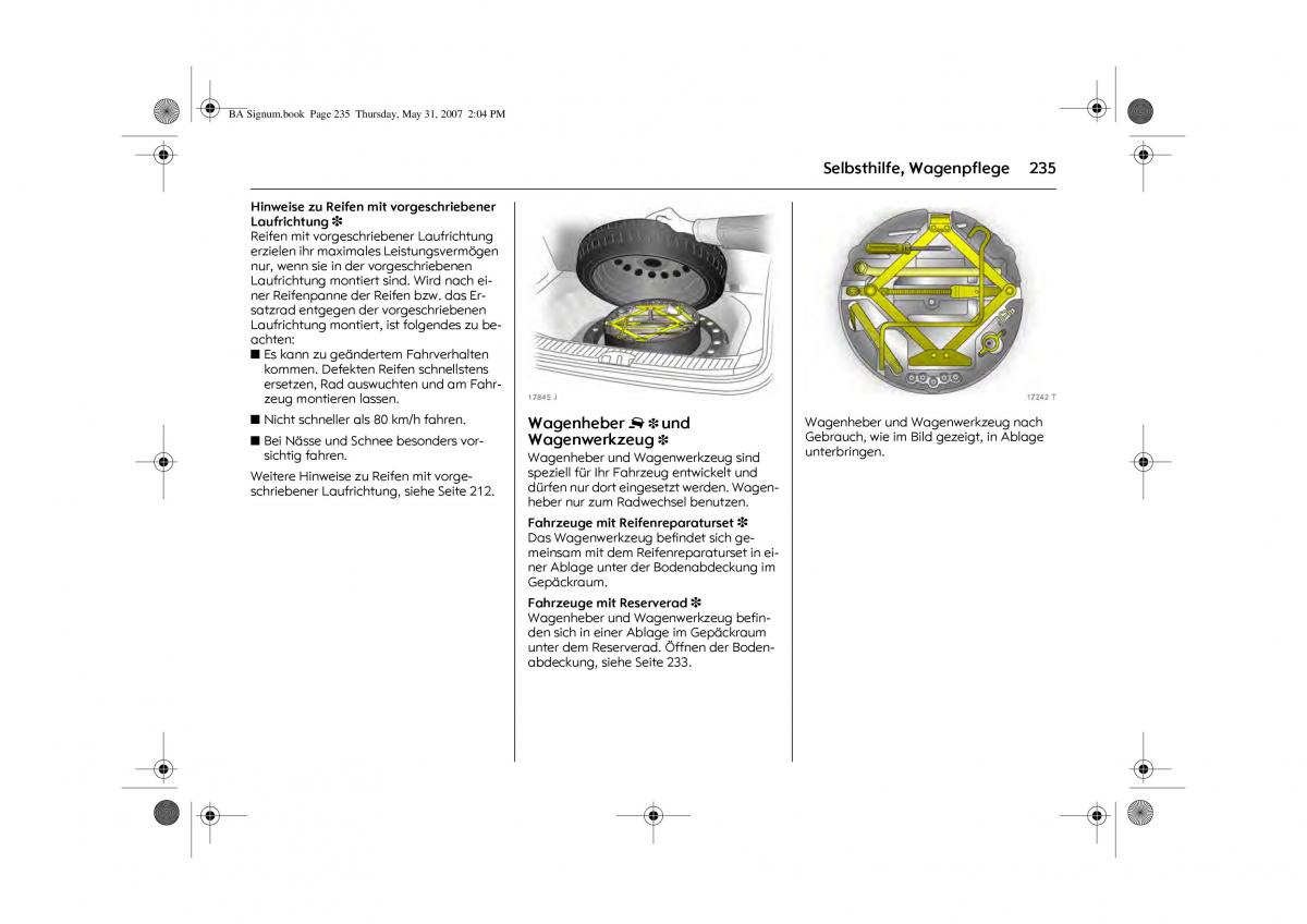 Opel Signum C Vauxhall Handbuch / page 239