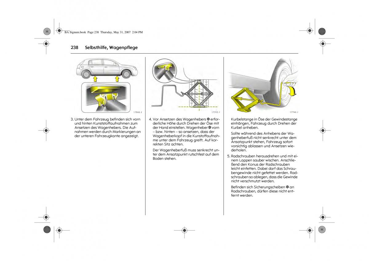 Opel Signum C Vauxhall Handbuch / page 242