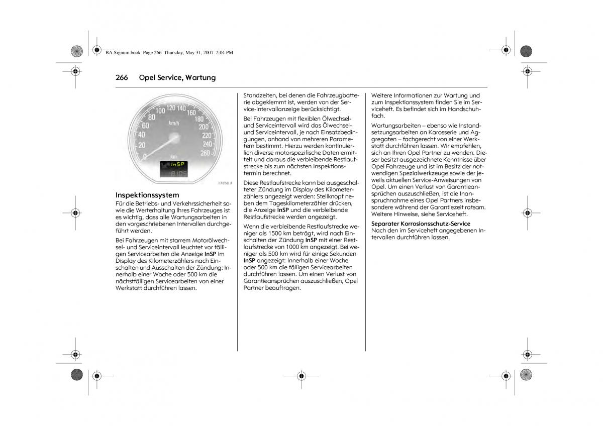 Opel Signum C Vauxhall Handbuch / page 270