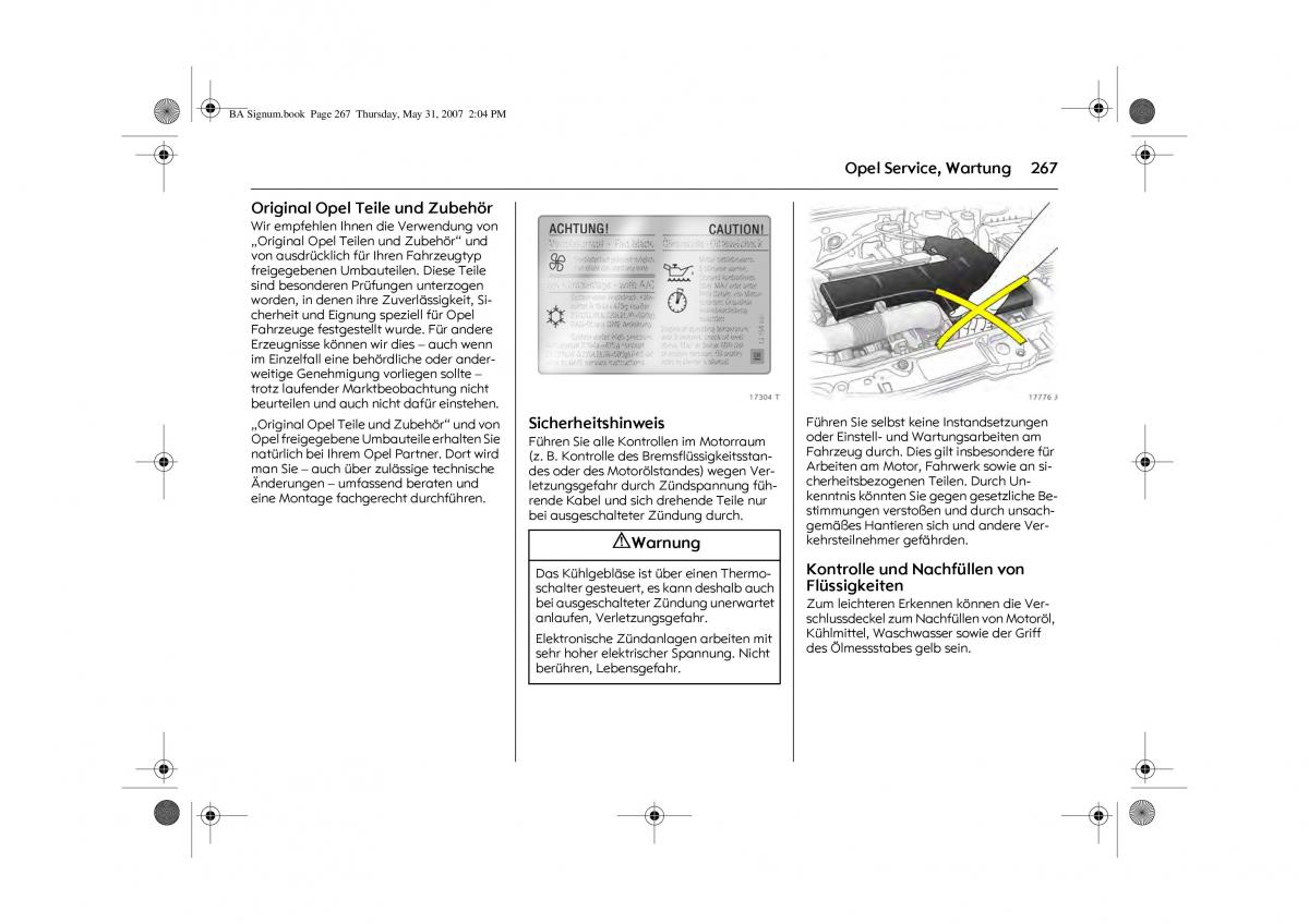 Opel Signum C Vauxhall Handbuch / page 271