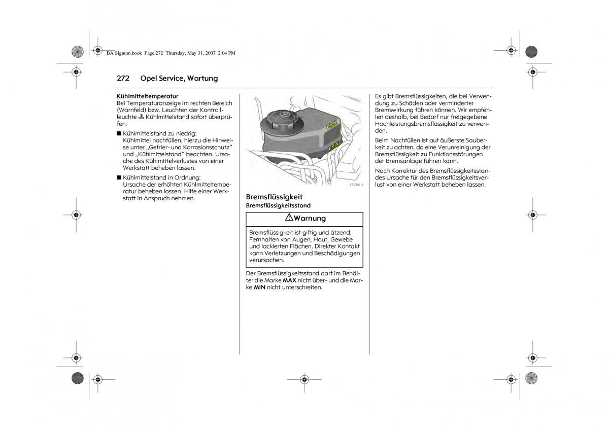 Opel Signum C Vauxhall Handbuch / page 276