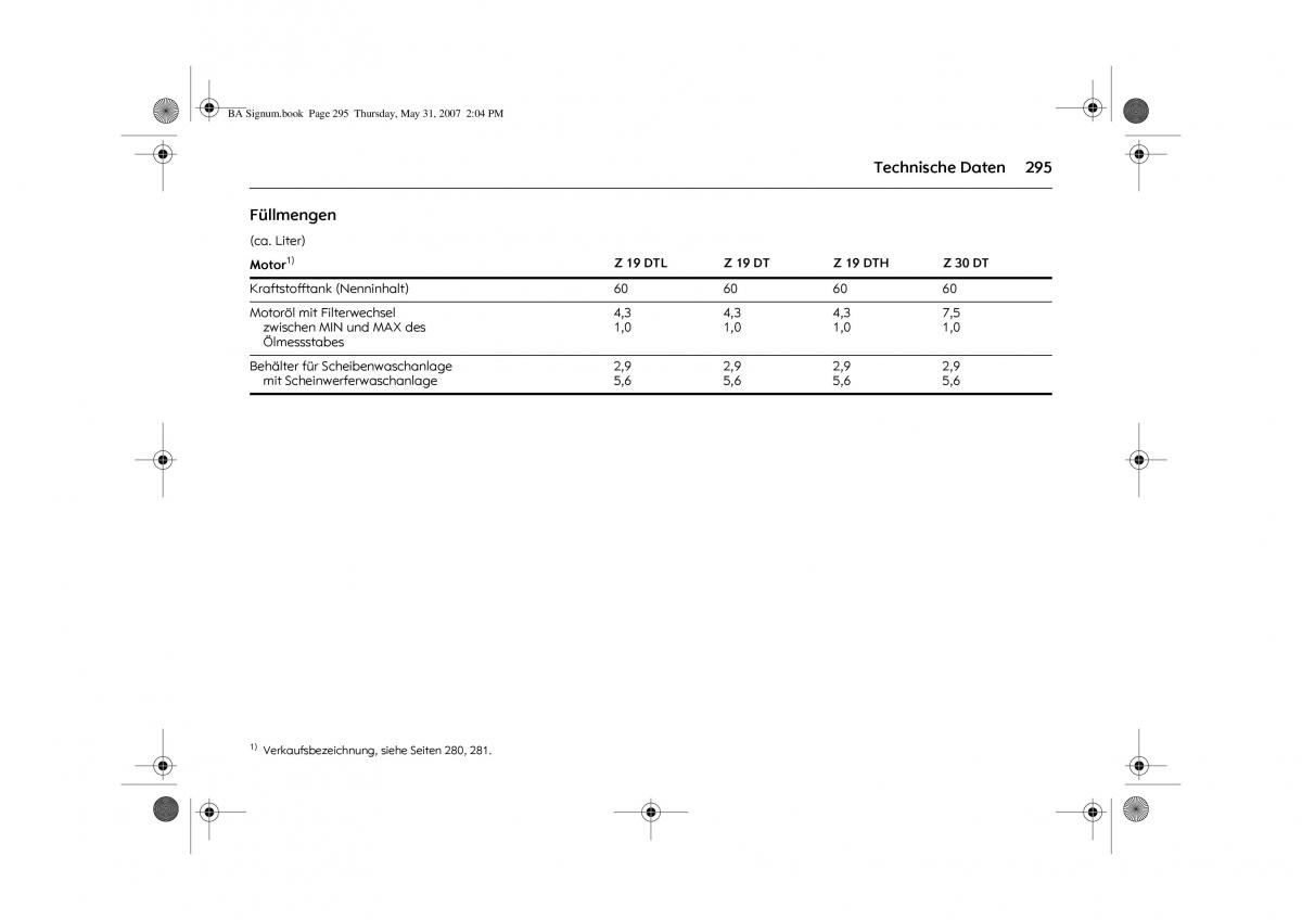 Opel Signum C Vauxhall Handbuch / page 299