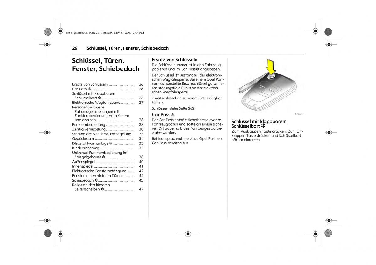 Opel Signum C Vauxhall Handbuch / page 30