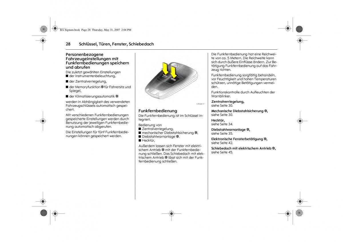 Opel Signum C Vauxhall Handbuch / page 32