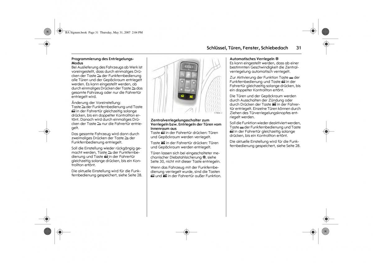 Opel Signum C Vauxhall Handbuch / page 35