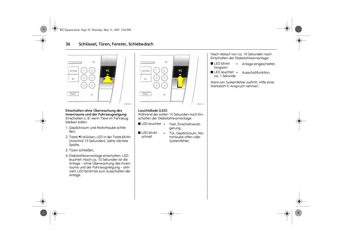 Opel Signum C Vauxhall Handbuch / page 40