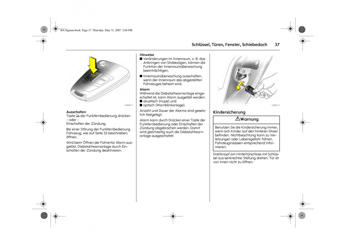 Opel Signum C Vauxhall Handbuch / page 41