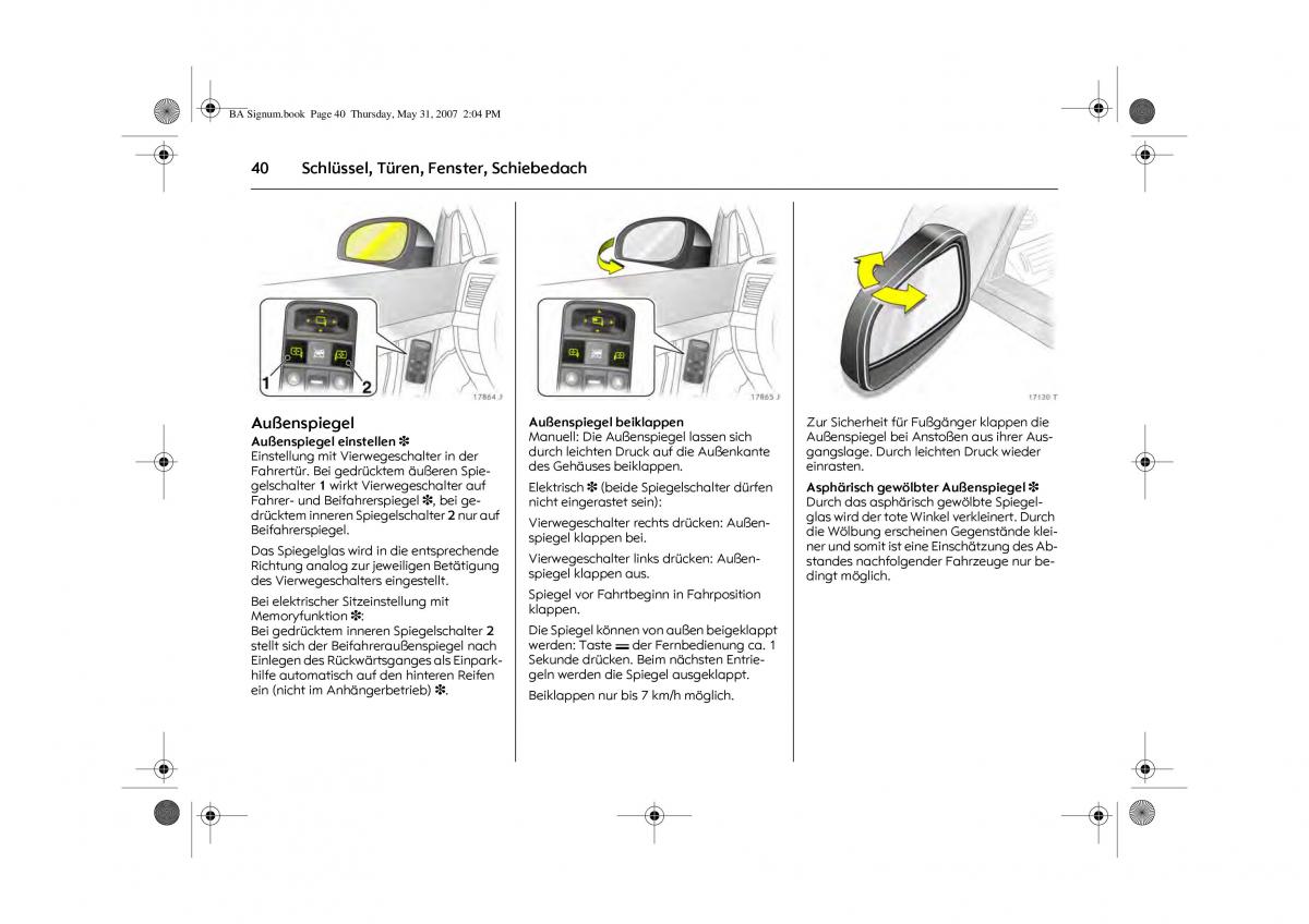 Opel Signum C Vauxhall Handbuch / page 44