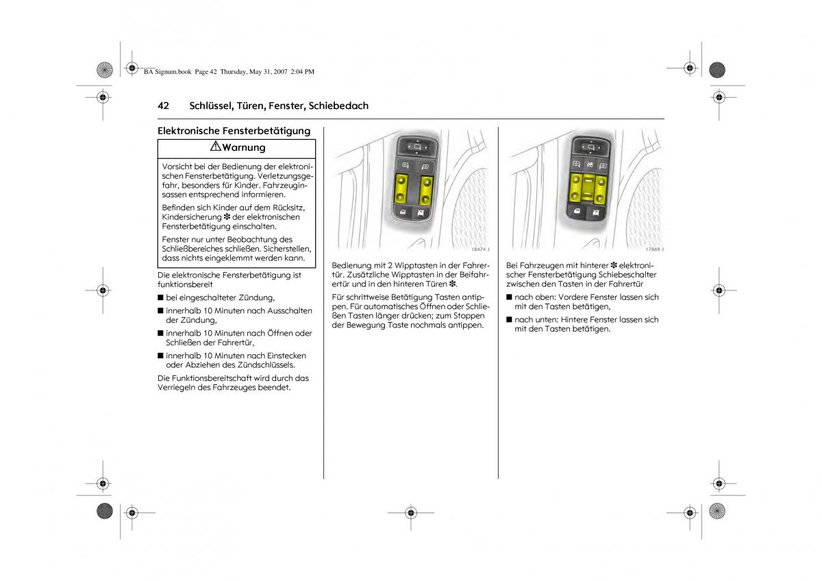 Opel Signum C Vauxhall Handbuch / page 46