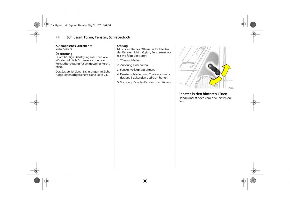 Opel Signum C Vauxhall Handbuch / page 48