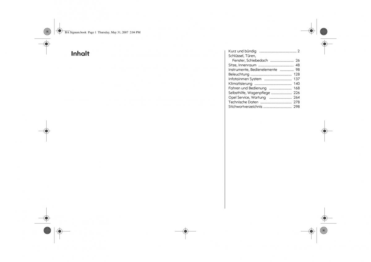 Opel Signum C Vauxhall Handbuch / page 5