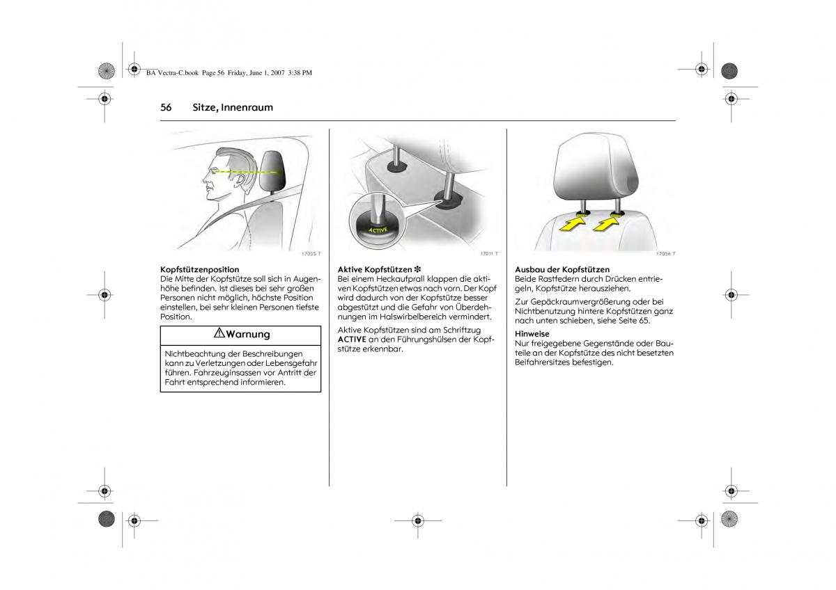 Opel Vectra C Handbuch / page 60