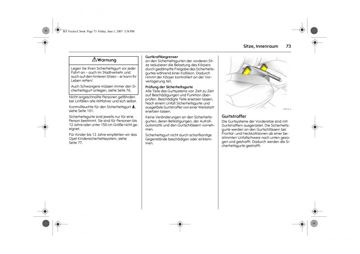 Opel Vectra C Handbuch / page 77