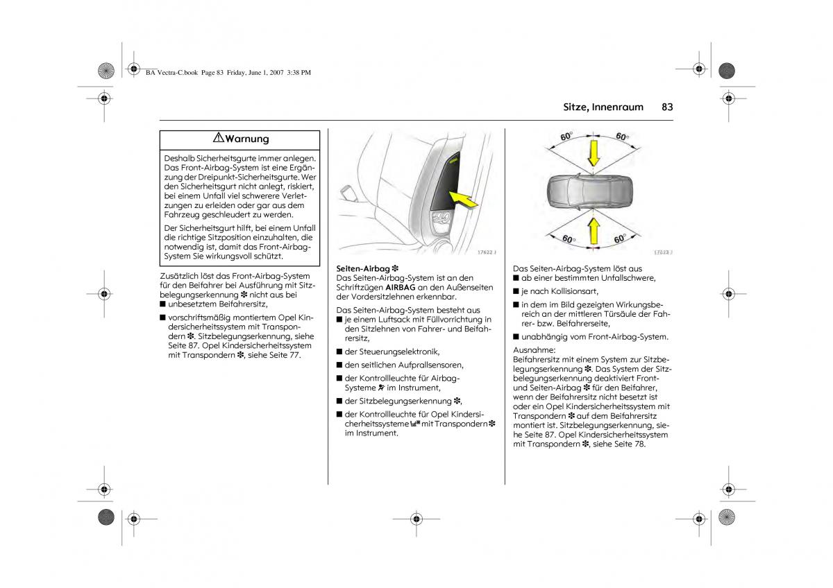 manual  Opel Vectra C Handbuch / page 87