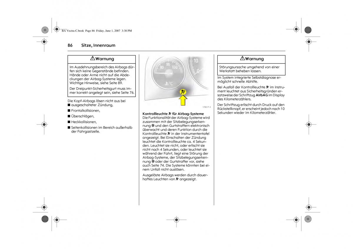 Opel Vectra C Handbuch / page 90