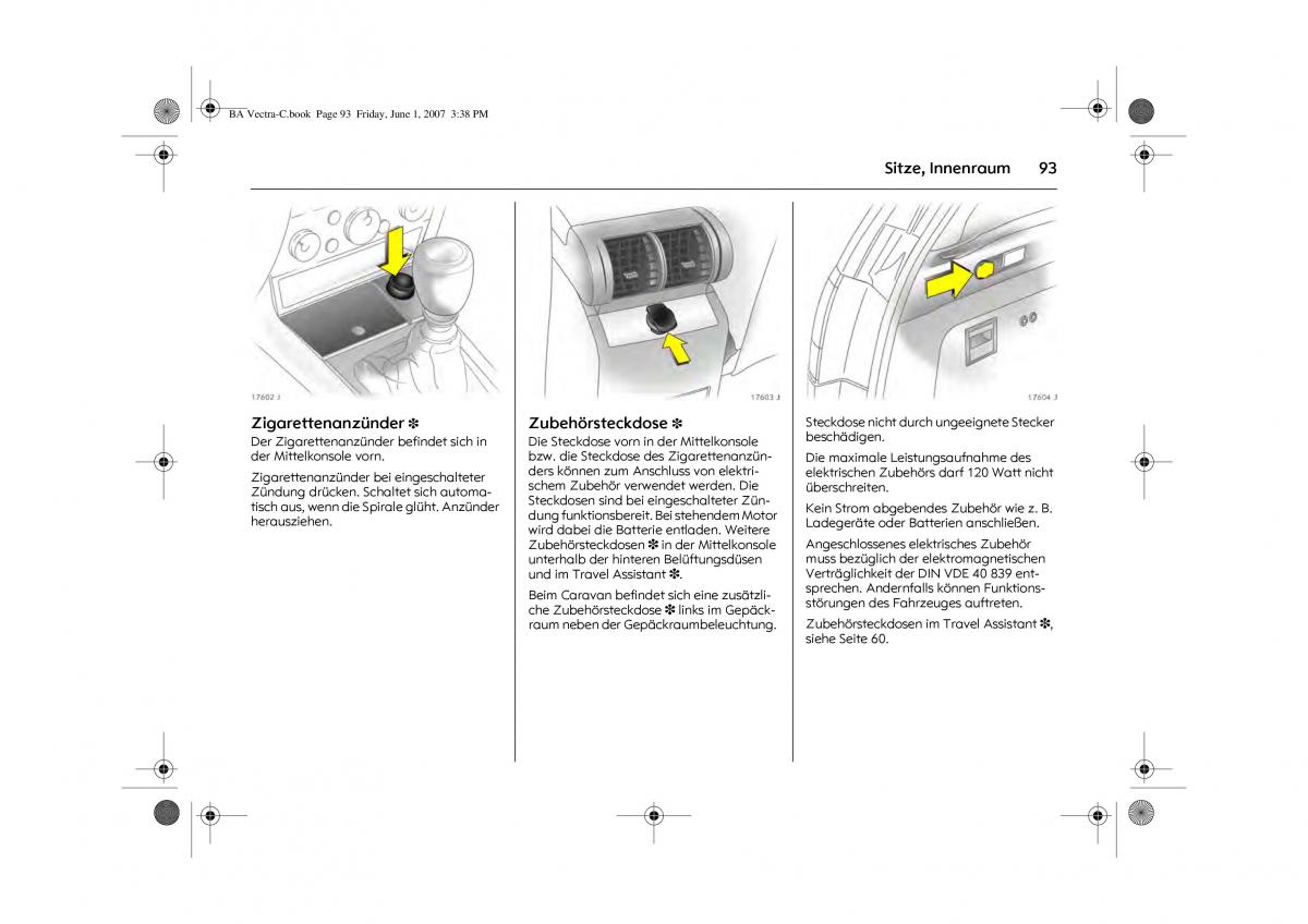 Opel Vectra C Handbuch / page 97