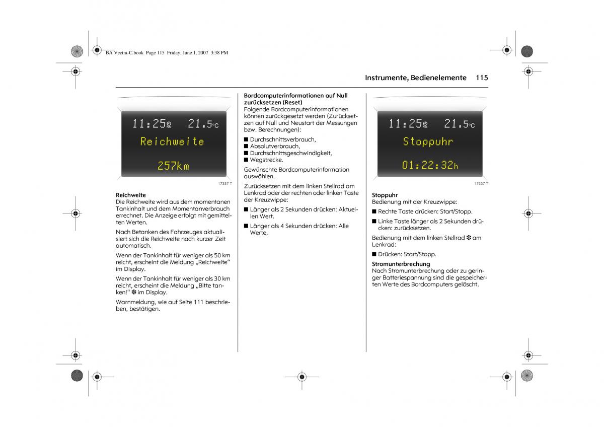 Opel Vectra C Handbuch / page 119