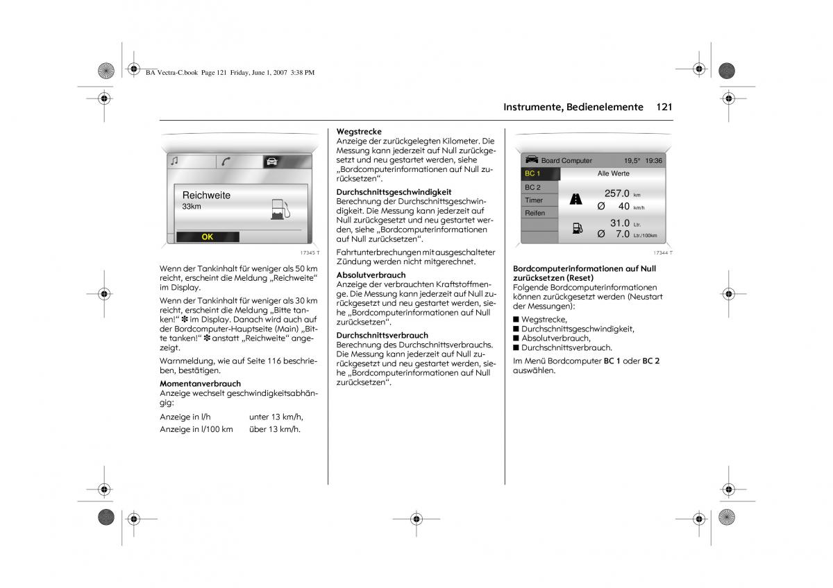 Opel Vectra C Handbuch / page 125