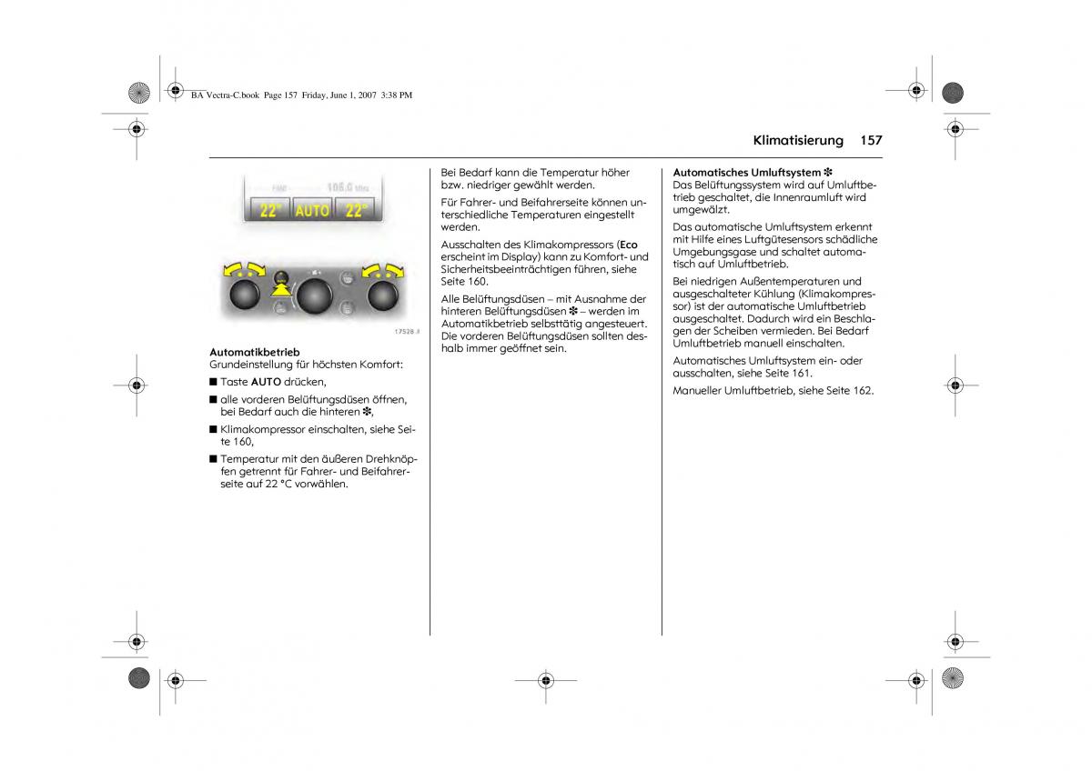 Opel Vectra C Handbuch / page 161