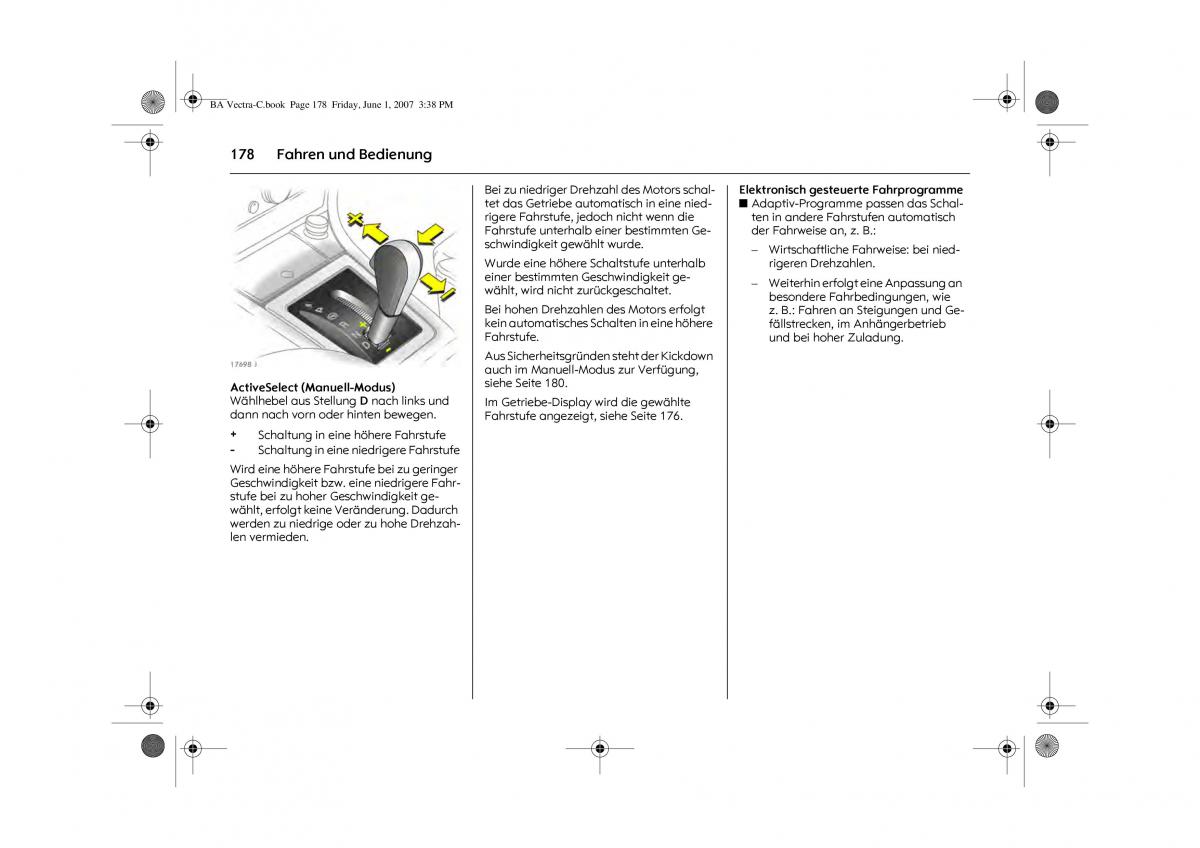 Opel Vectra C Handbuch / page 182