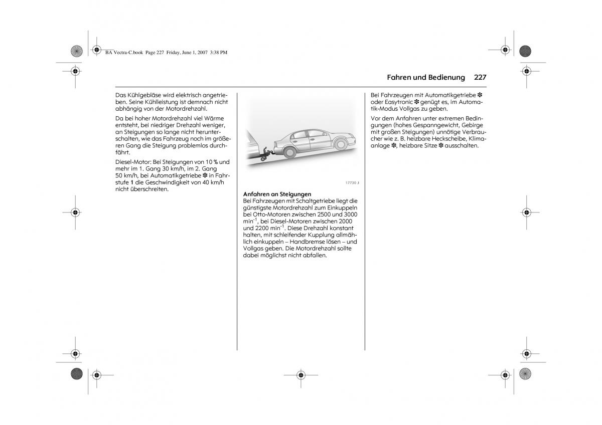 Opel Vectra C Handbuch / page 231